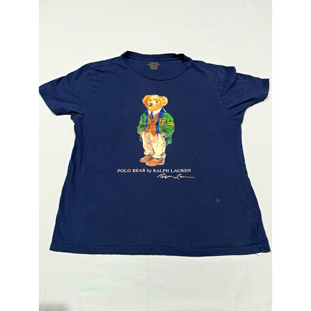 Polo Ralph Lauren Polo Bear T-Shirt Women's L Blue Short Sleeve Crew Neck Cotton